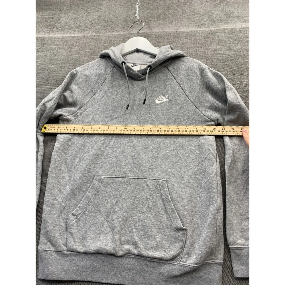 Nike Sportswear Club Hoodie Mens Small Heather Gray Fleece Lined‎ Raglan Sleeve